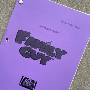 Family Guy Dial Meg For Murder 2008 Production Used Table Script Seth MacFarlane